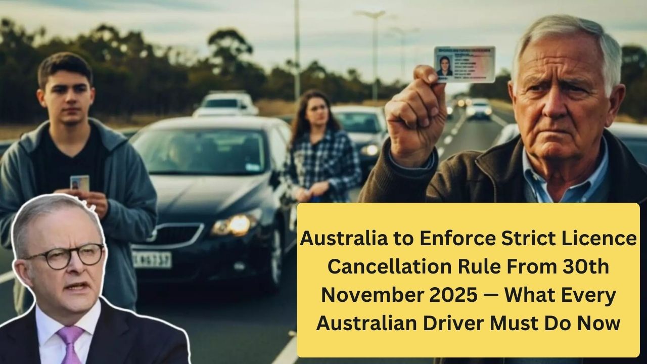 Australia to Enforce Strict Licence Cancellation Rule From 30th November 2025 — What Every Australian Driver Must Do Now
